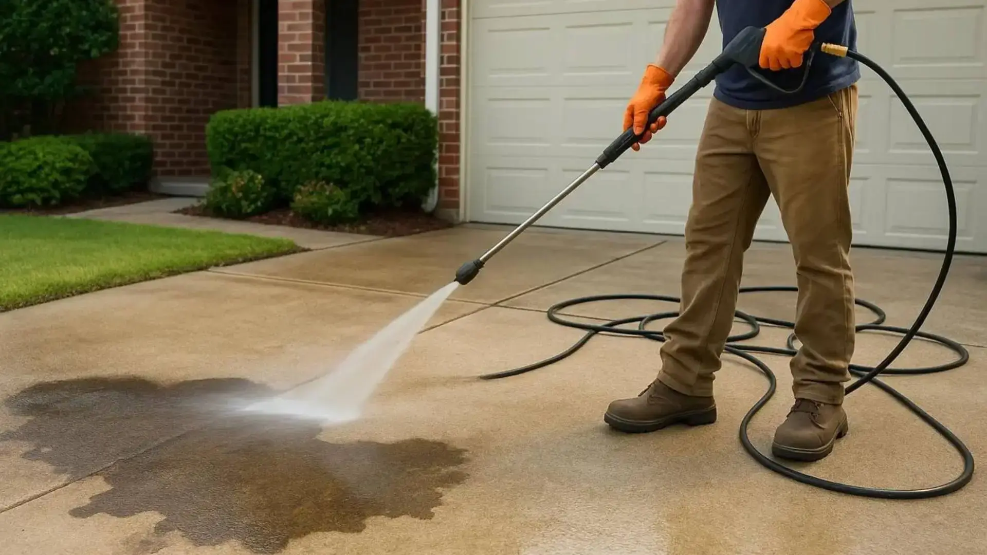 Oil stain removal driveway apollo beach concrete dark oil stains