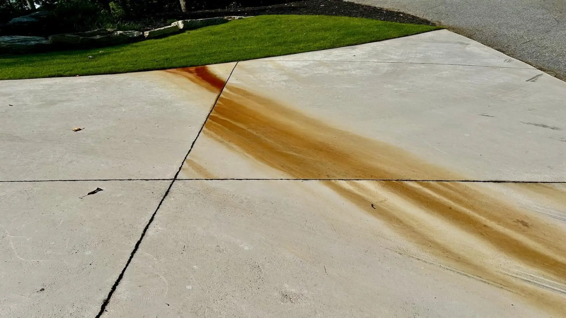 rust stains concrete apollo beach orange discoloration driveway surface